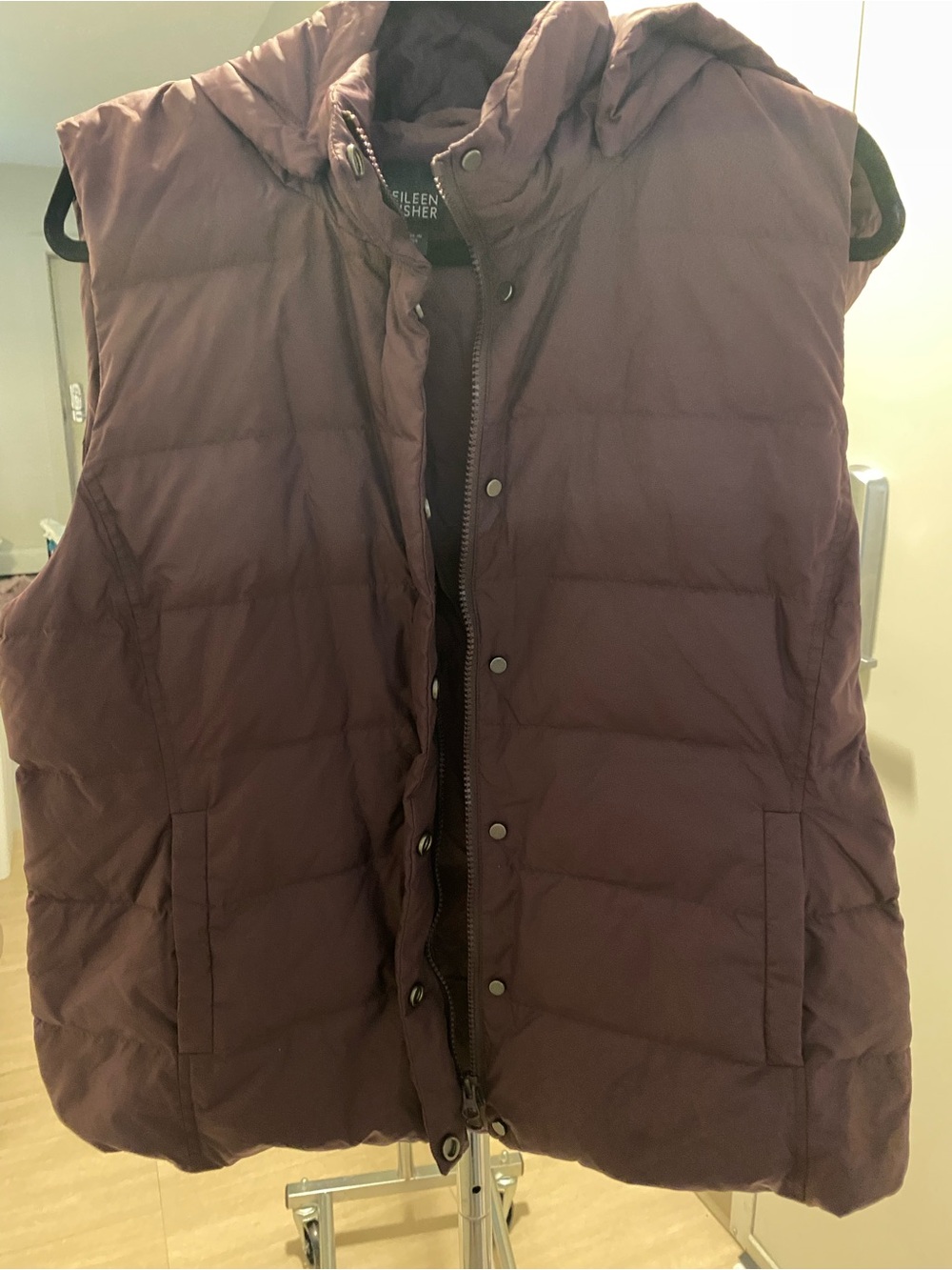 Eileen Fisher Quilted Vest in Plum - Picture 5 of 7